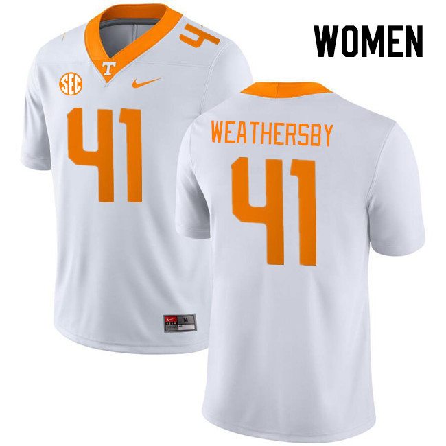 Women #41 Tyree Weathersby Tennessee Volunteers College Football Jerseys Stitched Sale-White
